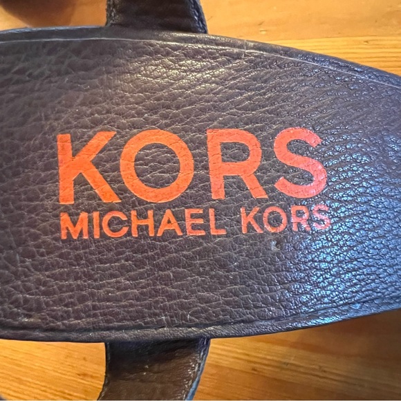 KORS Michael Kors Leather Strap Open Toe Shoes with 5 inch heel Brown.. - Picture 9 of 13